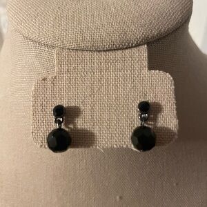 3 pairs of black bead earrings